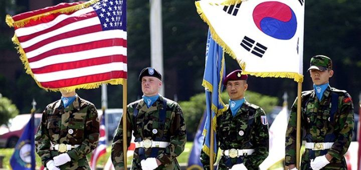 Unidad militar de soldados de Estados Unidos y Corea del Sur