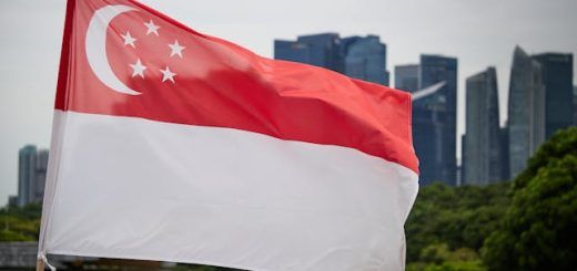 Bandera de Singapur.